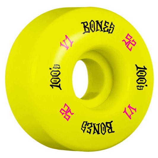 Bones OG Formula Skateboard Wheels 100A Skateboard Wheels V1 Standard 52mm - Yellow