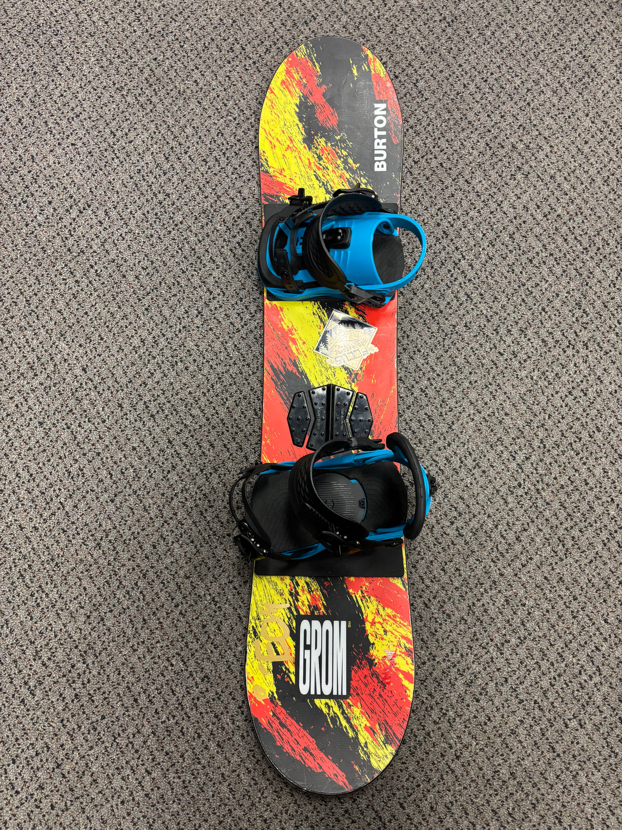 Pre owned Burton Grom 110cm & Union Cadet Bindings