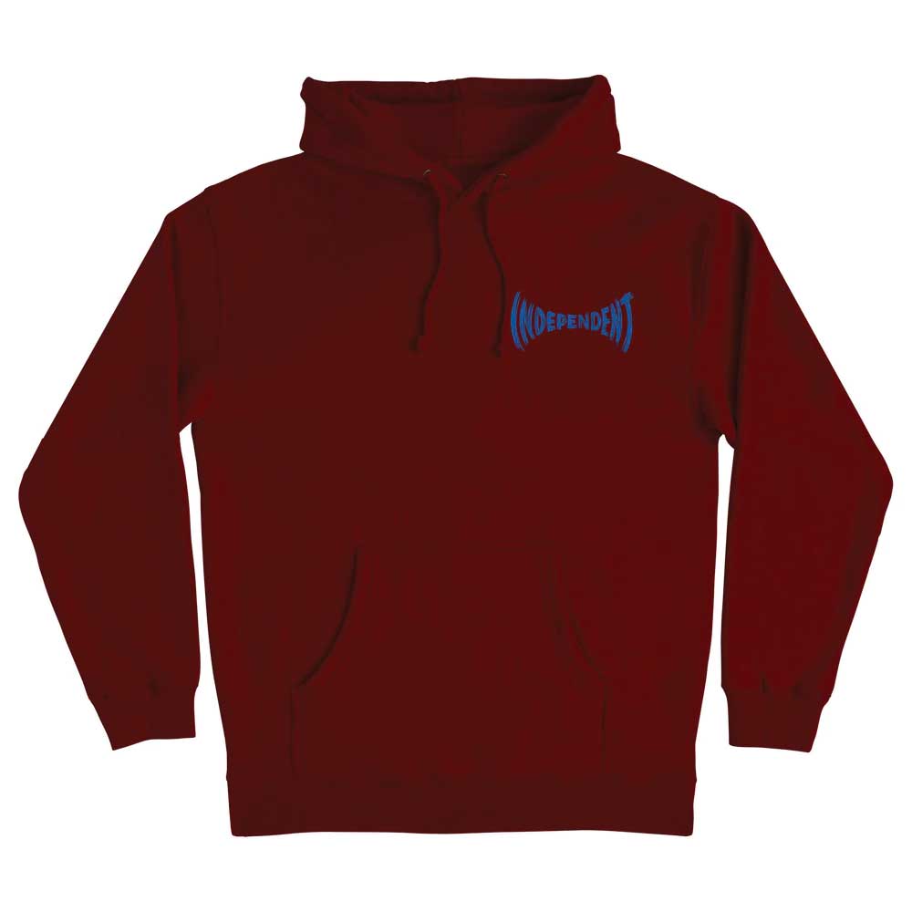 Independent Carved Span Pullover Hoodie Men's Sweatshirt - Maroon