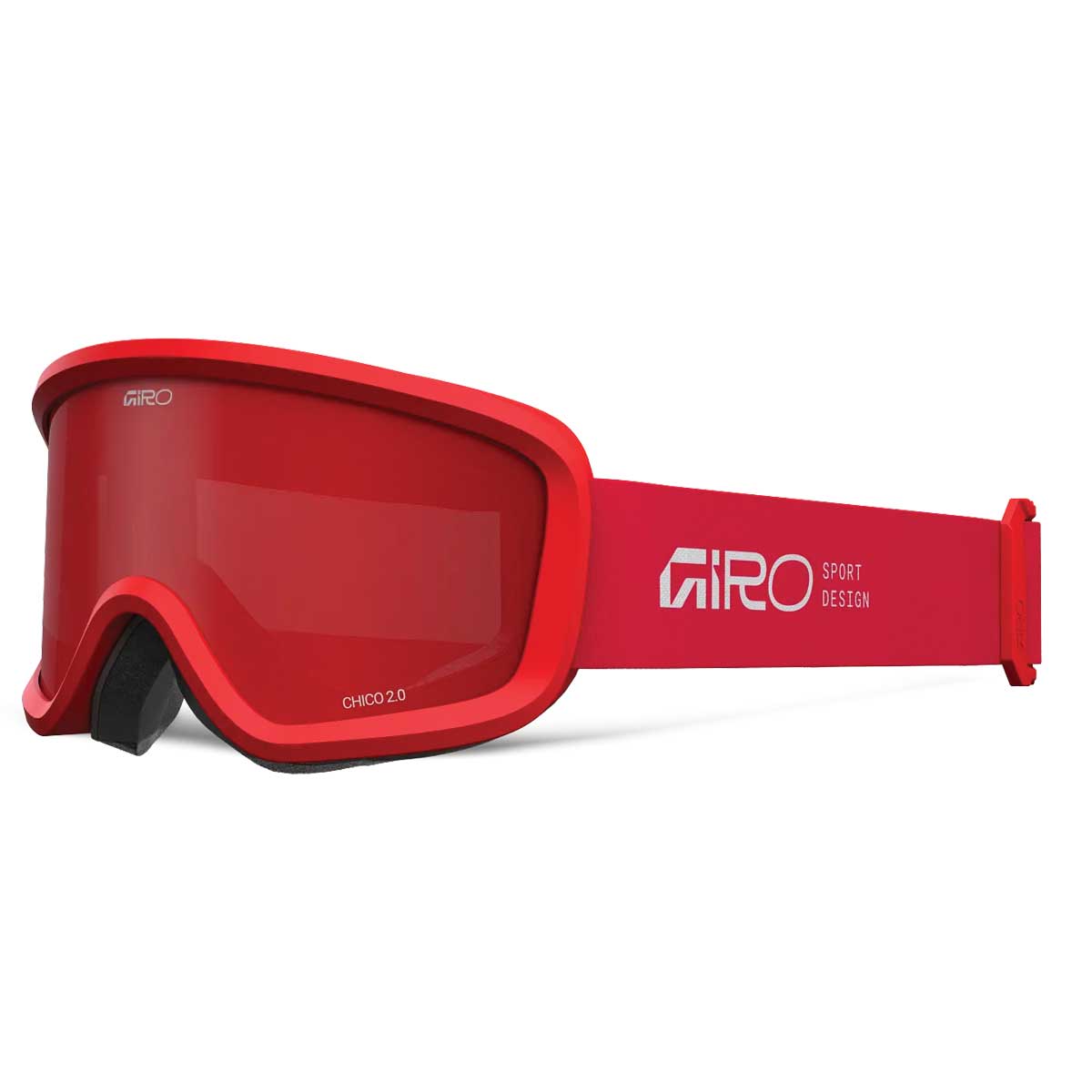 Giro Chico 2.0 Youth Snow Goggles - 2026 Red Stacked Strap with Amber Scarlet Lens