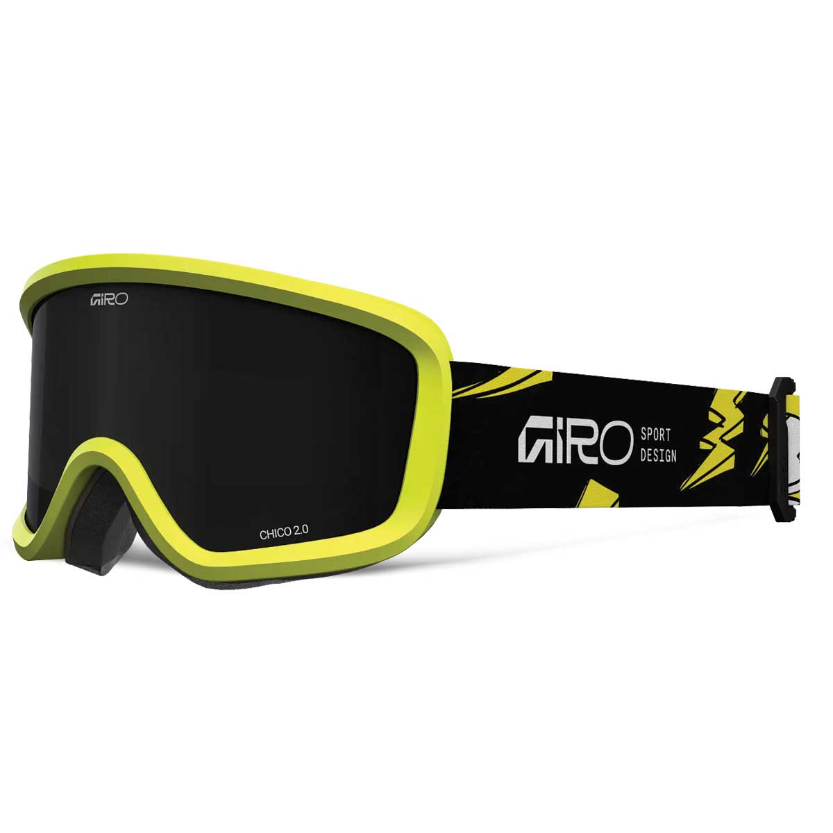 Giro Chico 2.0 Youth Snow Goggles - 2026 Yellow Bolts Strap with Ultra Black Lens