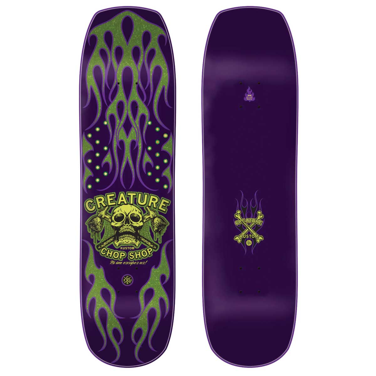 Creature Chop Shop Flame Shaped Skateboard Deck 8.5"