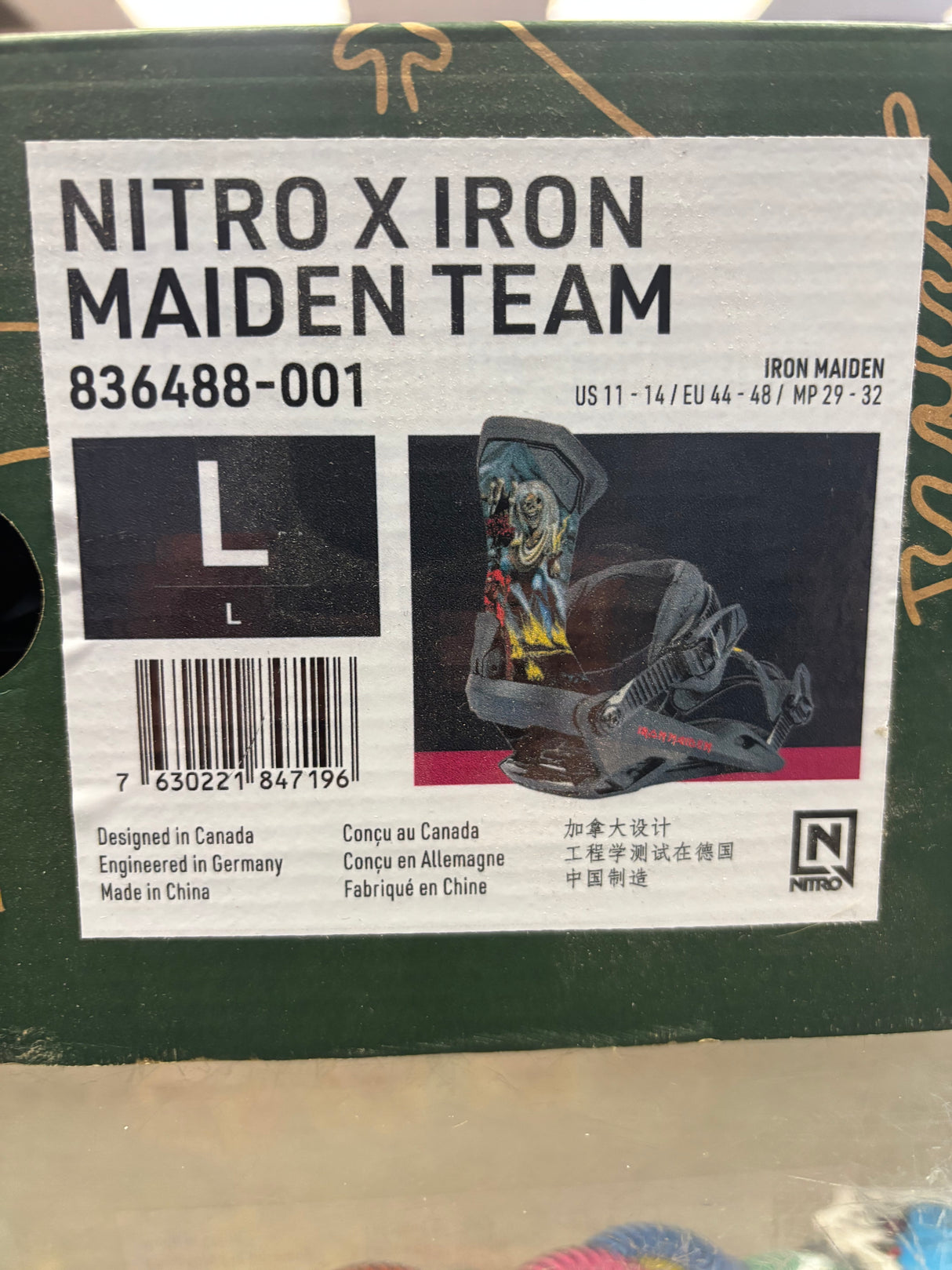 Nitro x Iron Maiden Team Snowboard Bindings Large