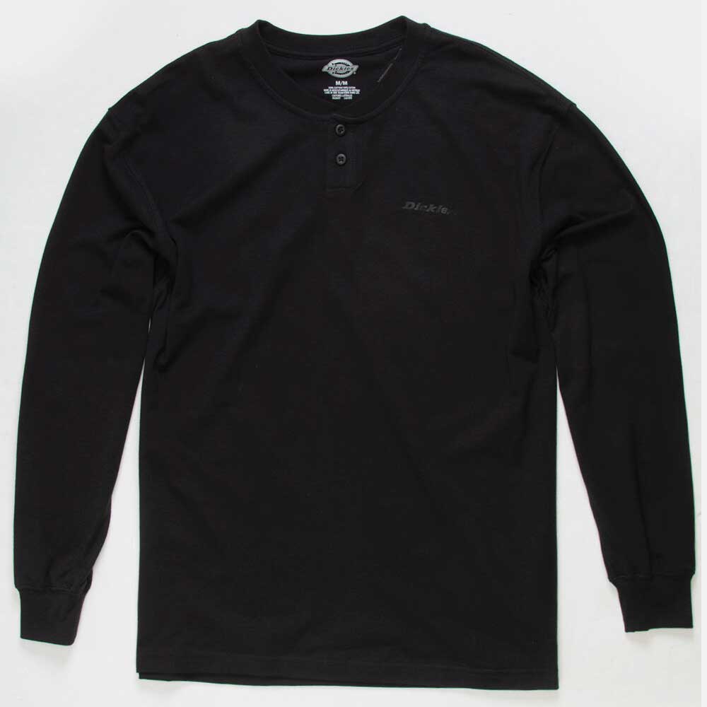 Dickies Longsleeve Henley T-Shirt - Black