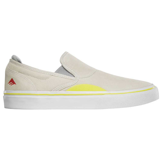 Emerica Wino G6 Slip-on Skate Shoes - Grey/Yellow