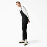 Dickies Women's Duck Canvas Bib Overalls - Stonewash Black