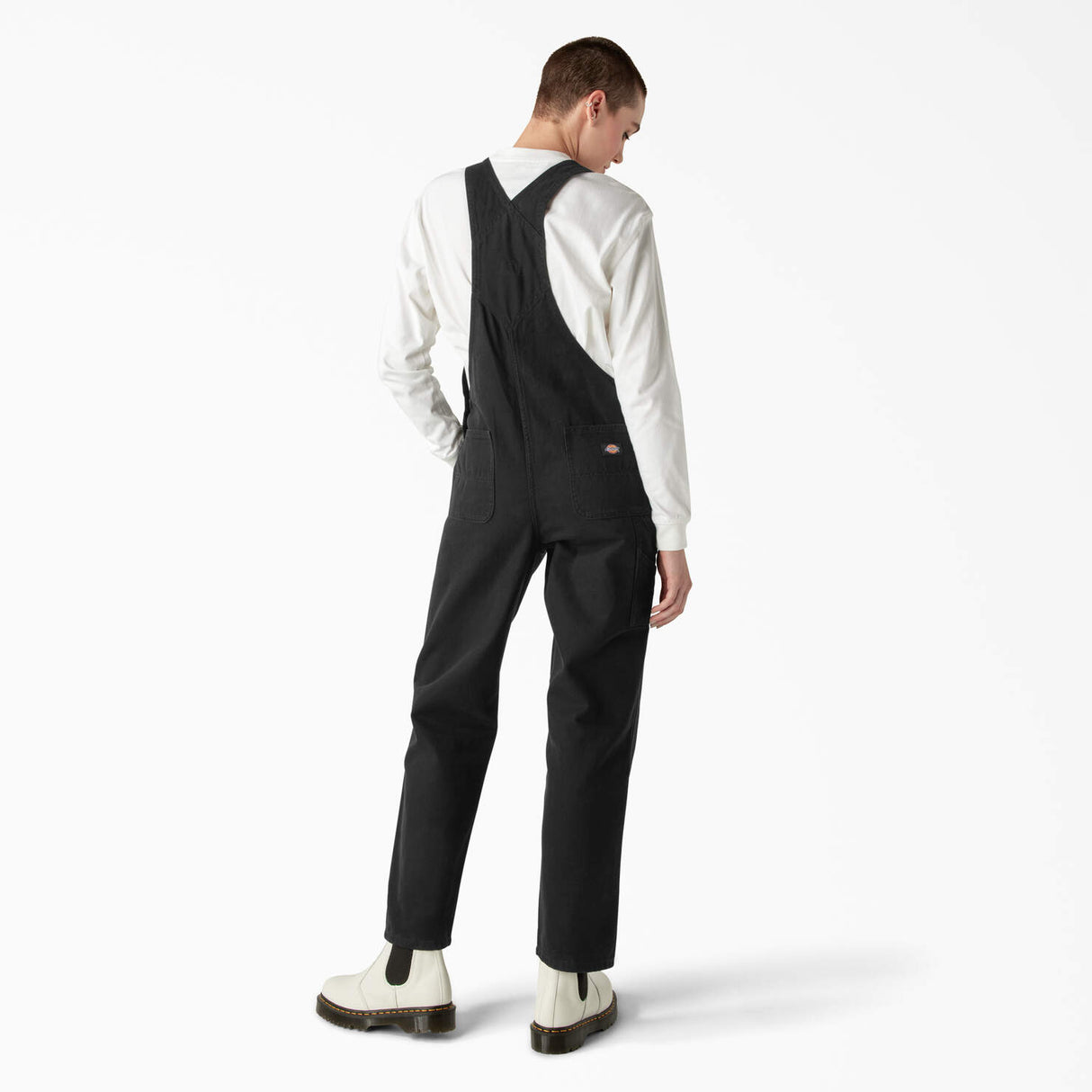 Dickies Women's Duck Canvas Bib Overalls - Stonewash Black