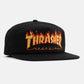 Thrasher Embroidered Flame Logo Snapback Hat - Black
