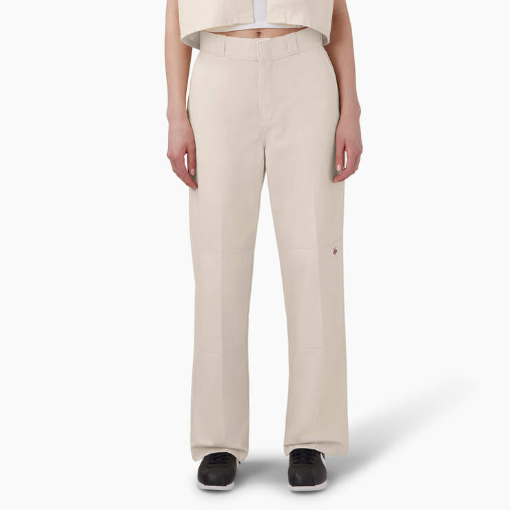 Dickies Women's Loose fit Double Fit Double Knee Work Pant - Stone Whitecap Gray