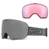 Giro Contour Snow Goggles - 2026 Grey Wordmark Strap with Vivid Onyx Lens + Bonus Vivid Infrared Lens