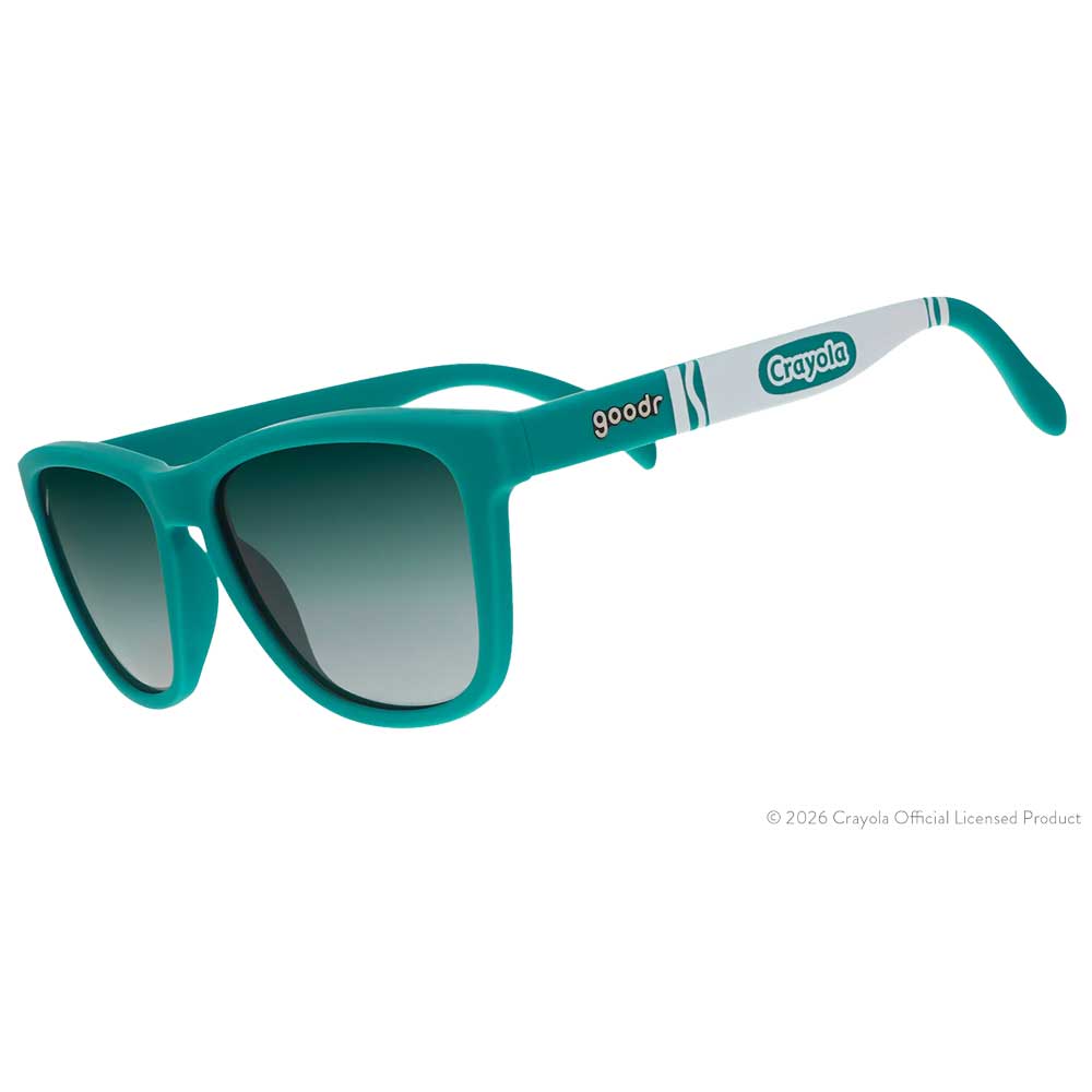 Goodr OGs Crayola Tropical Colors Turquoise Surf Sunglasses