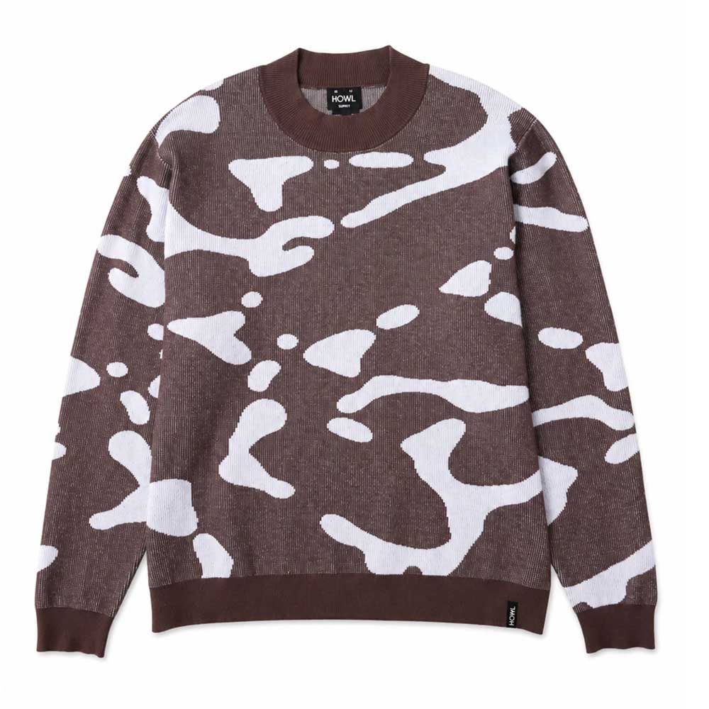 Howl Heavy Knit Crew - Brown 2027