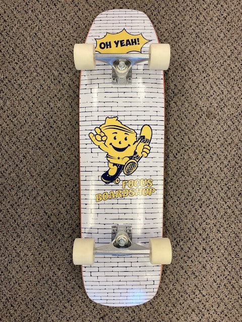 Focus Wiscool Cruiser Skateboard Complete White/Yellow 9.0"