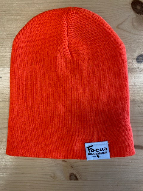 Focus Boardshop Wharf Short Knit Acrylic Beanie - Blaze Orange
