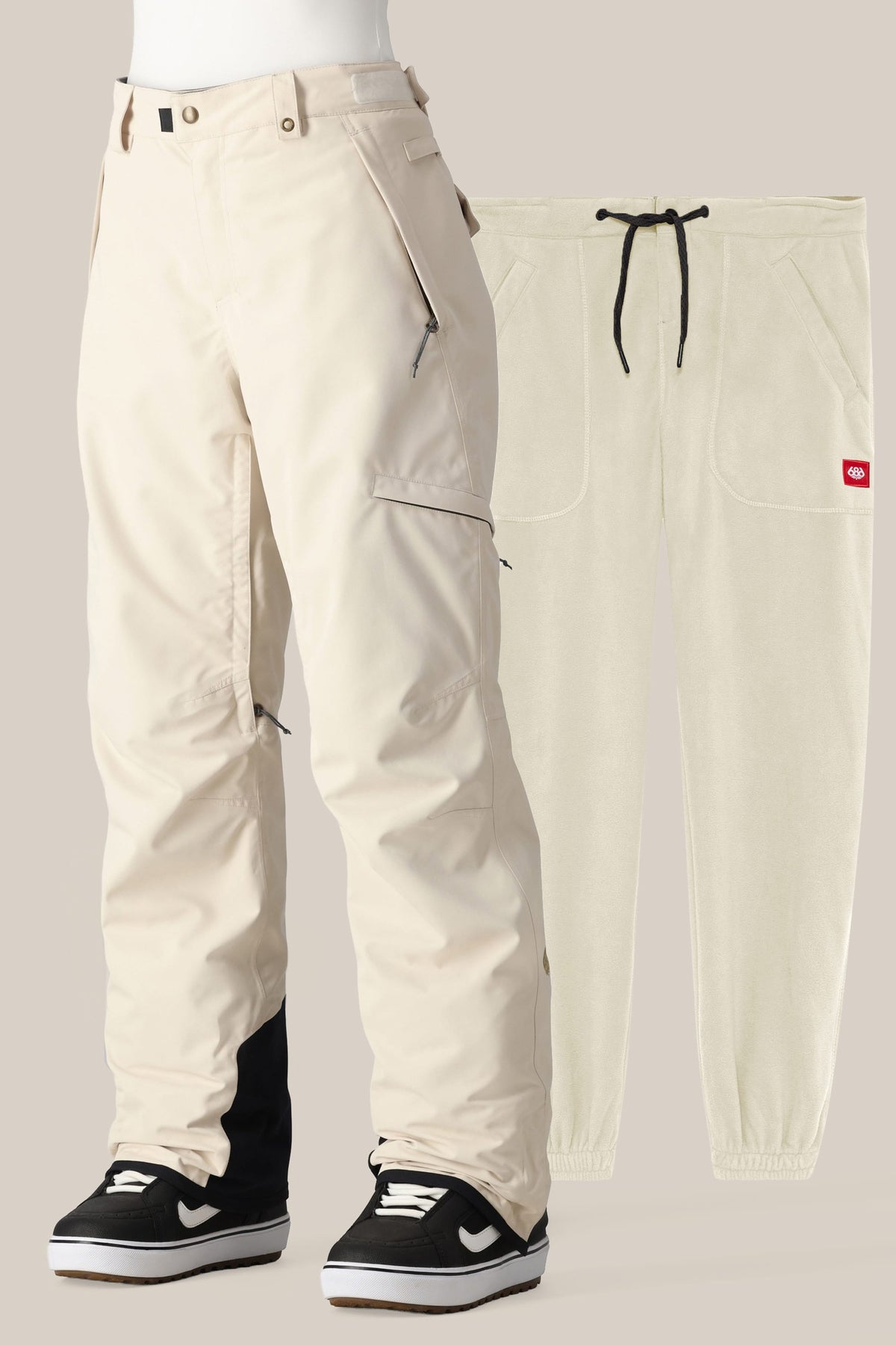 686 Women's Smarty 3-in-1 Cargo Pant - Limestone - flat