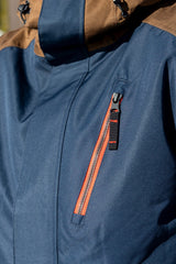 686 Men's Nightline Insulated Jacket - Navy Dark Earth Colorblock - detail