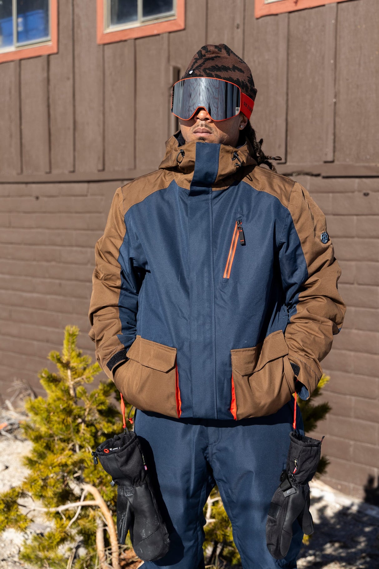 686 Men's Nightline Insulated Jacket - Navy Dark Earth Colorblock - lifestyle