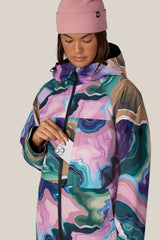 686 Women's Athena Insulated Jacket - Moss Green Sedimentary - pocket detail
