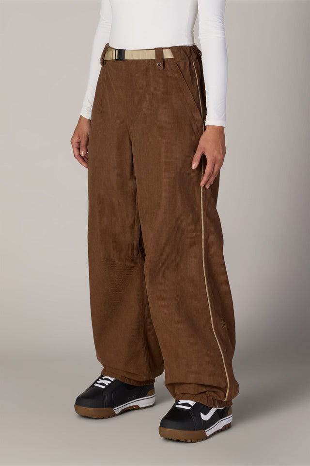 686 Women's Hellkat Shell Pant - Dark Earth Grid Corduroy - front