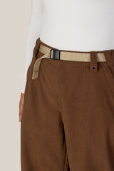 686 Women's Hellkat Shell Pant - Dark Earth Grid Corduroy - waist detail