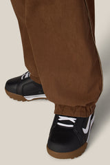 686 Women's Hellkat Shell Pant - Dark Earth Grid Corduroy - cuff detail