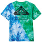 Madness Tie Dye Split Short Sleeve T-Shirt - Green/Cool Grey