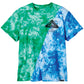 Madness Tie Dye Split Short Sleeve T-Shirt - Green/Cool Grey