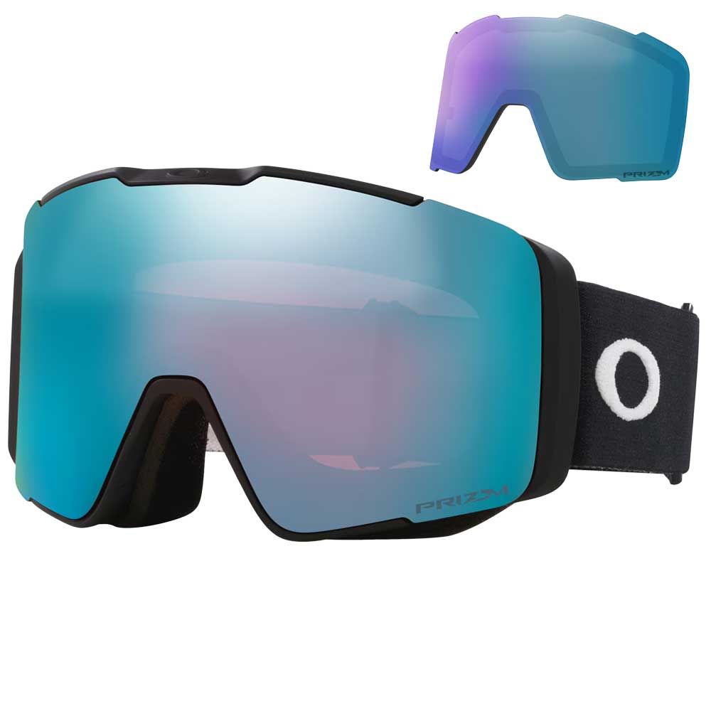 Oakley Line Miner™ Pro L Low Bridge Fit Snow Goggles - 2025 Matte Black Strap with Prizm Snow Sapphire Iridium Lens + Bonus Prizm Iced Iridium Lens