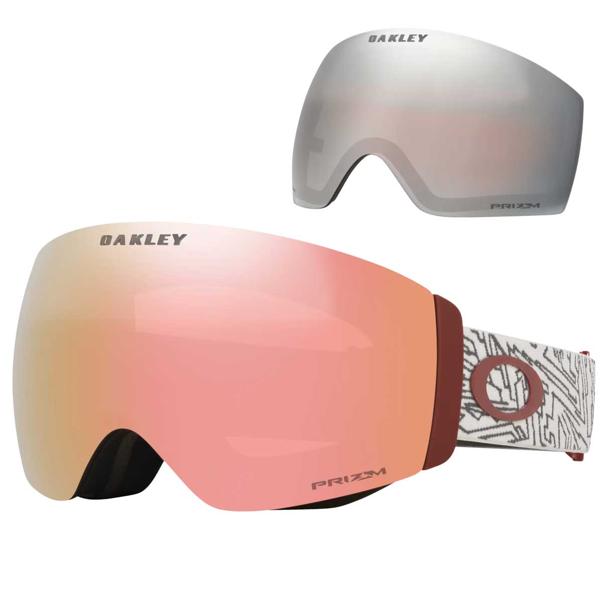 Oakley Flight Deck™ Pro M Snow Goggles - 2026 Matte Black with Prizm Rose Gold Iridium Lenses + Bonus Prizm Snow Black Iridium Lens