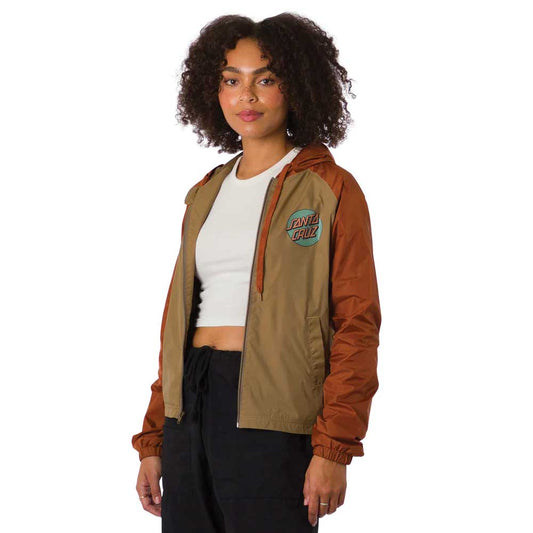 Santa Cruz Other Dot Women's Hooded Windbreaker Jacket - Rust/Brown
