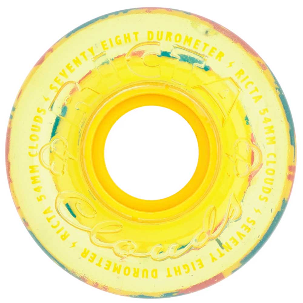 Ricta Clouds 78a Clear Splatter Clouds Camo Yellow 54mm Skateboard Wheels