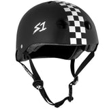 S-One S1 Lifer Skateboard Helmet Black Matte w/ White Checkers