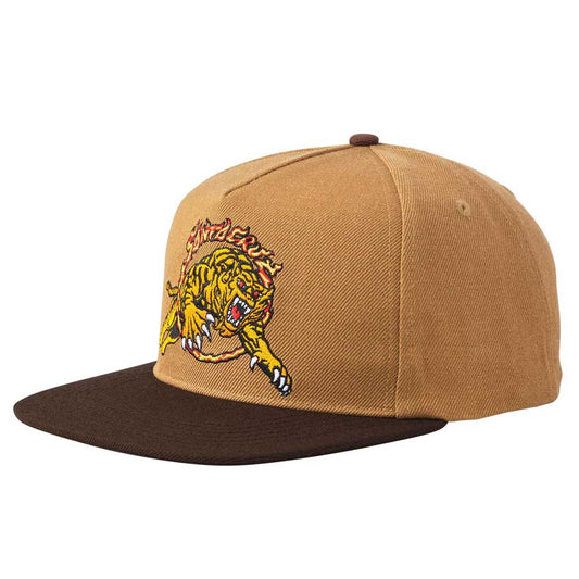 Santa Cruz Salba Tiger Snapback Mid Profile Hat - Khaki