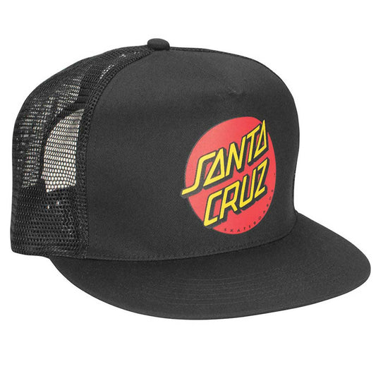 Santa Cruz Classic Dot Mesh Trucker High Profile Hat - Black