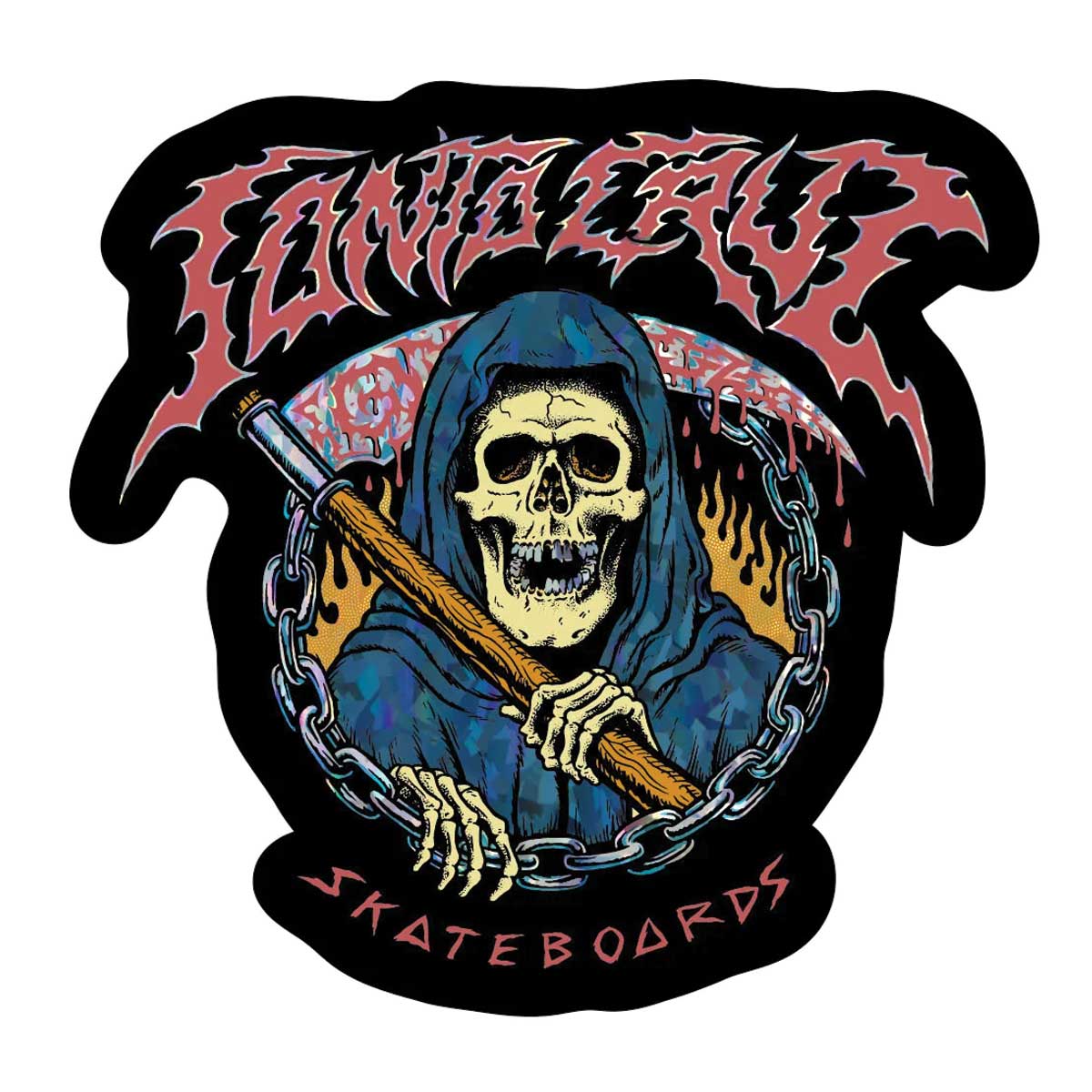 Santa Cruz Out Of Time Silver Holographic 3.63in Sticker