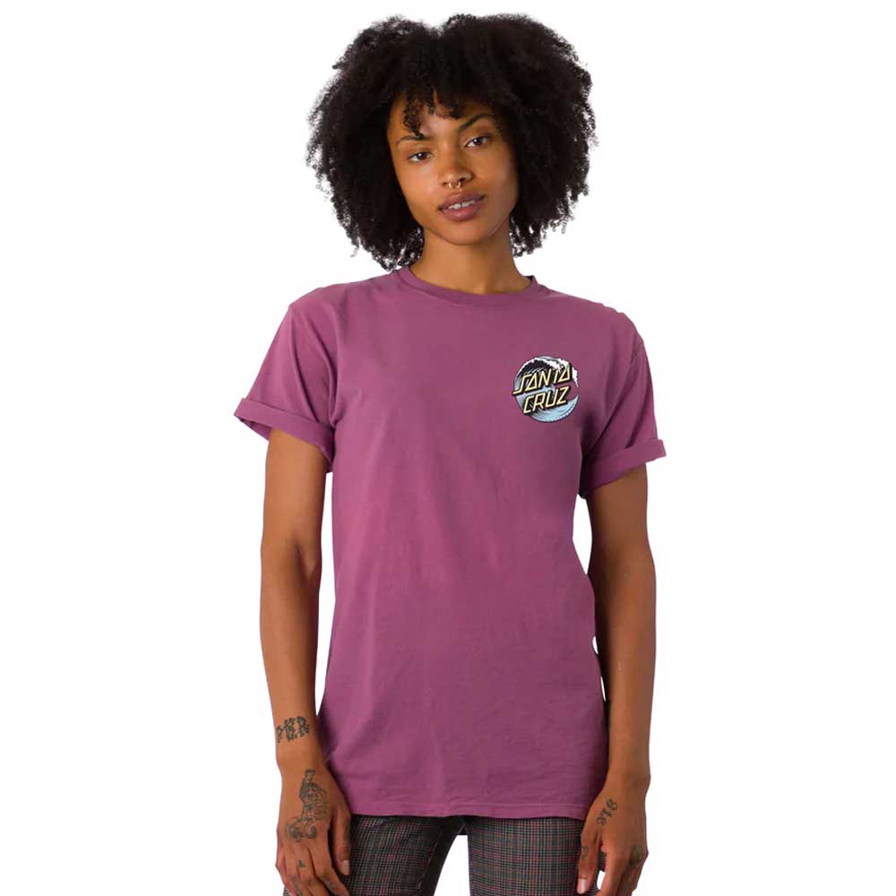 Santa Cruz Women's Wave Dot Short Sleeve Relaxed Premium T-Shirt - Purple Plum Raisin