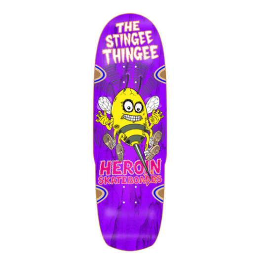 Heroin Stingee Thingee Shaped Skateboard Deck 9.8"