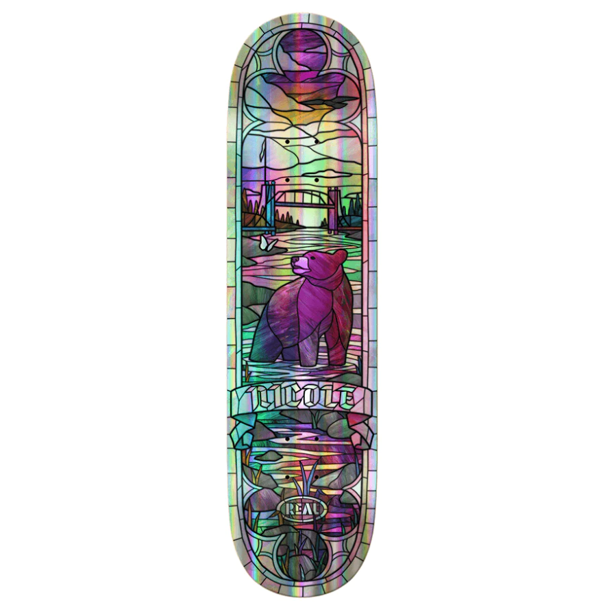 Real Nicole Holographic Cathederal Skateboard Deck 8.38"