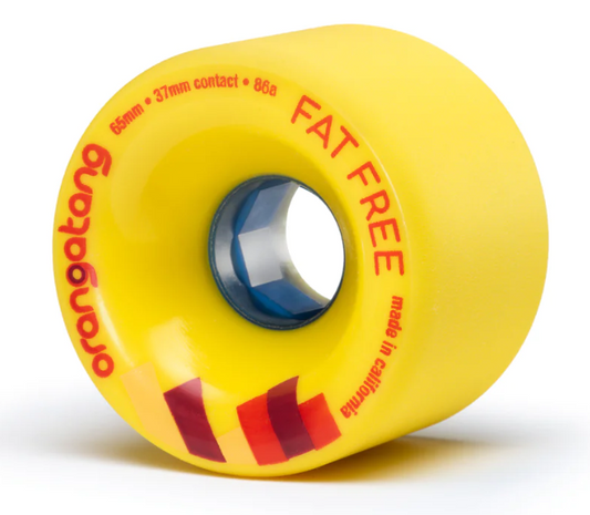 Orangatang Fat Free Yellow 65mm, 86a Longboard Wheels