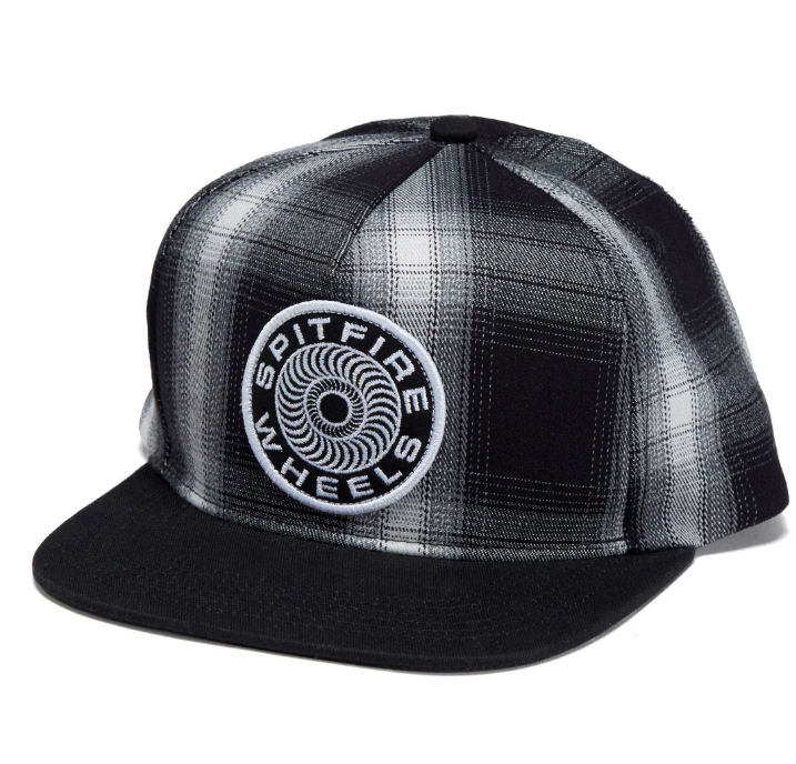 Spitfire Classic 87' Swirl Patch Snapback Hat - Black/white