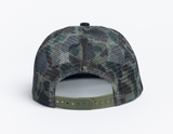 Autumn Camo Trucker Full Mesh Snapback Hat - Orange