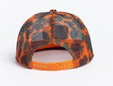 Autumn Camo Trucker Full Mesh Snapback Hat - Orange