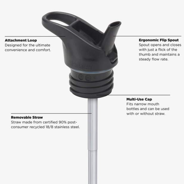 Klean Kanteen Santa Cruz 27oz Water Bottle Flip Seal Sport Cap