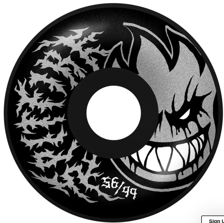 Spitfire Deathmask 56mm 99a F4 Radial Full Skateboard Wheels Black