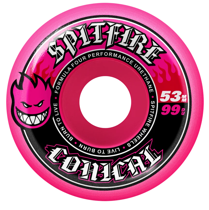 Spitfire 99a Formula Four Team Conical Pink Skateboard Wheels