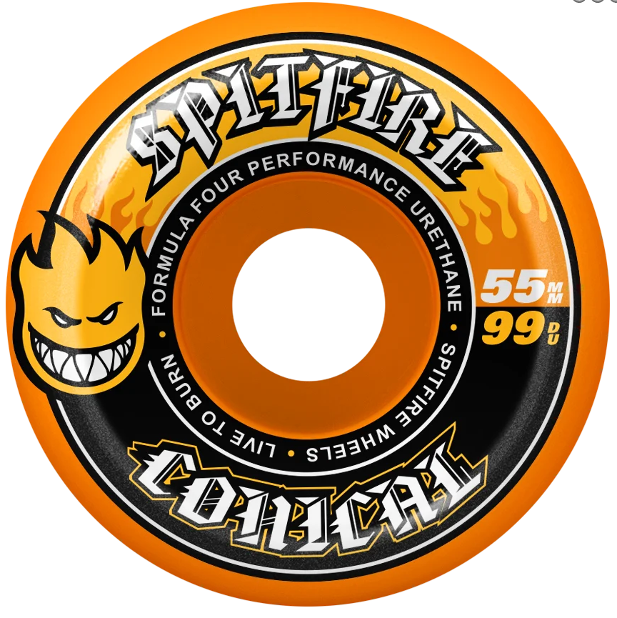 Spitfire 99a Formula Four 55mm Team Conical Orange Skateboard Wheels