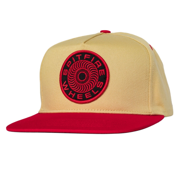 Spitfire 87 Swirl Patch Snapback Hat, Tan