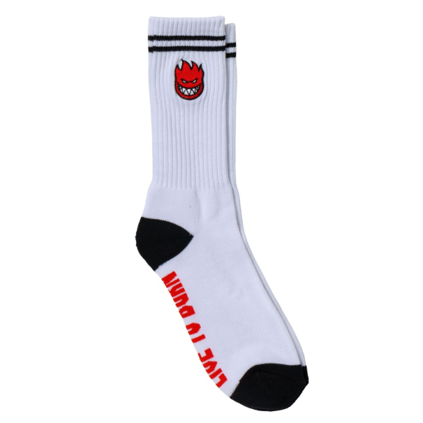 Spitfire Bighead Fill EMB Socks White Black Red