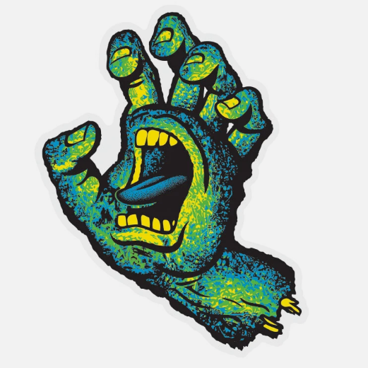 Santa Cruz Screaming hand 6 inch Sticker Green