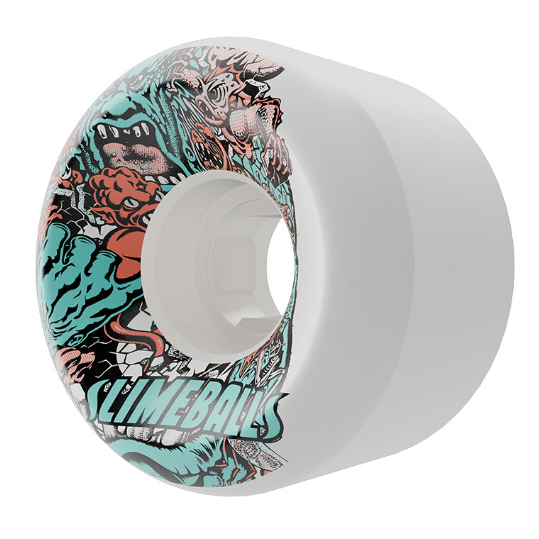 Slime Balls 97a Rob Roskopp Five Reissue Full Combo White 56mm Skateboard Wheels